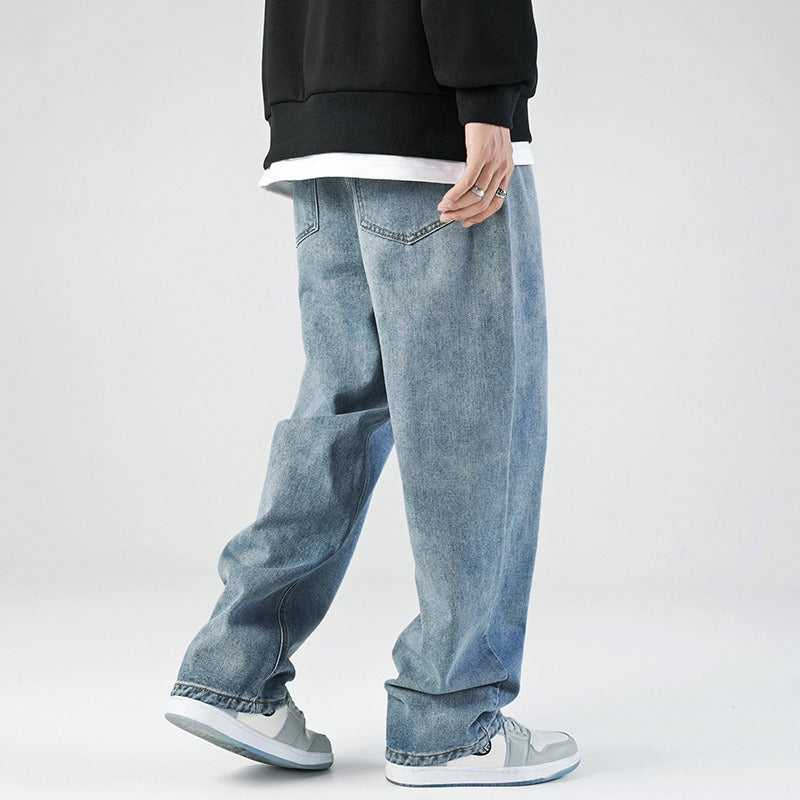 Simple Loose Straight Jeans For Men